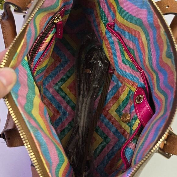 Dooney & Bourke Claremont Domed Satchel in Taupe Purse Bag - Picture 7 of 10